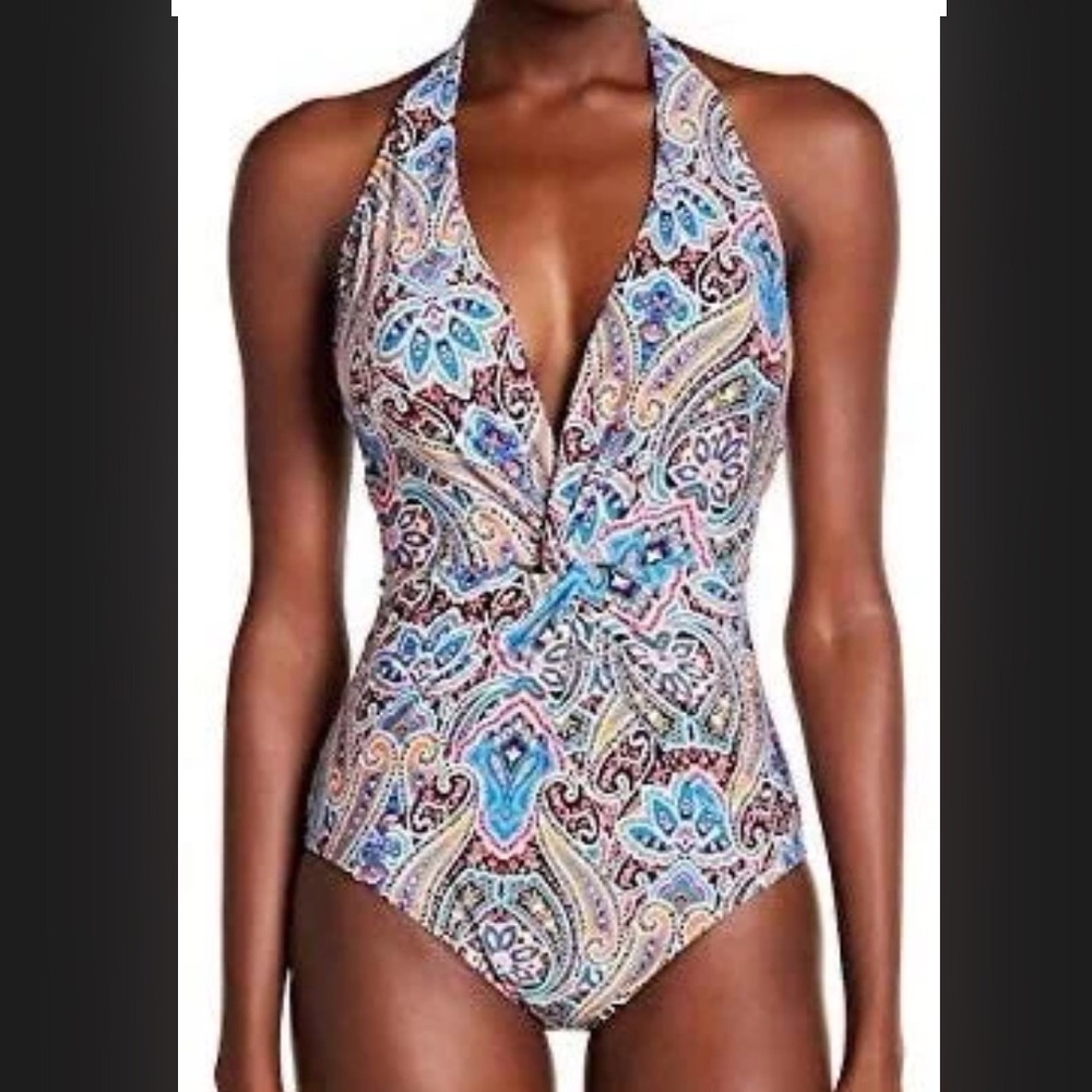 NWT! Jantzen Multi color Floral One Piece. Size 12